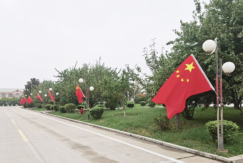 2021年9月27日，义桥煤矿一面面五星红旗在矿区迎风飘扬，红红火火喜迎国庆节的到来。（李平 摄） (6).jpg
